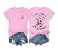 Save A Horse Ride A Cowboy, Country Western Cowboy, Western Cowboy Shirt, Unisex Pink