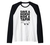 Save A Horse Ride A Tapir Funny Animal Lover Raglan Baseball Tee