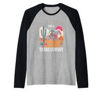 Save A Horse Ride A Trans Cowboy Pride LGBTQ Funny Women Men Raglan Baseball Tee