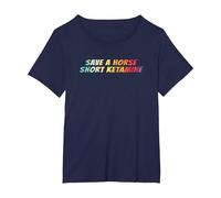 Save a Horse Snort Ketamine T-Shirt, Women's Plus, Navy Blue, 1X