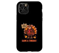Save a Turkey Eat Tofu Funny Thanksgiving Angry Turkey Vegan Case for iPhone 11 Pro