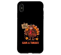 Save a Turkey Eat Tofu Funny Thanksgiving Angry Turkey Vegan Case for iPhone XS Max