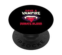 Save A Vampire Donate Blood Vampire Dracula PopSockets Swappable PopGrip