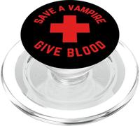 Save A Vampire Give Blood Funny Halloween PopSockets PopGrip for MagSafe