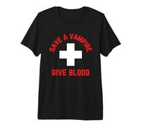 Save A Vampire Give Blood Funny Halloween Premium T-Shirt