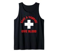 Save A Vampire Give Blood Funny Halloween Tank Top