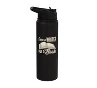 Save A Writer Buy A Book Reading Book Lover Book Author Stainless Steel Insulated Water Bottle
