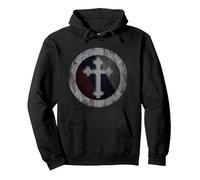 Save and Sagittarius Orthodox Holy Cross Russian Flag Pullover Hoodie, Adult Unisex, Black, X-Large