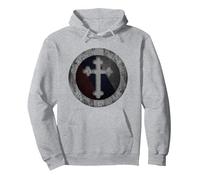 Save and Sagittarius Orthodox Holy Cross Russian Flag Pullover Hoodie, Adult Unisex, Heather Grey, XX-Large