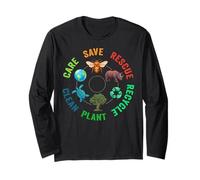 Save Bees Rescue Animals Earth Day Planet Students Teachers Long Sleeve T-Shirt