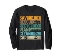 Save Bees Rescue Animals Recycle Plastic - Earth Day Long Sleeve T-Shirt