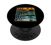 Save Bees Rescue Animals Recycle Plastic - Earth Day PopSockets Adhesive PopGrip