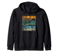 Save Bees Rescue Animals Recycle Plastic - Earth Day Zip Hoodie