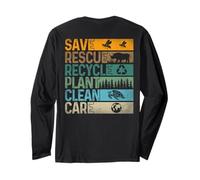 Save Bees Rescue Animals Recycle Plastic (On Back) Long Sleeve T-Shirt