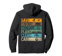 Save Bees Rescue Animals Recycle Plastic (On Back) Pullover Hoodie