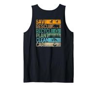 Save Bees Rescue Animals Recycle Plastic (On Back) Tank Top