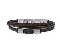 SAVE BRAVE Flynn Men's Bracelet | Braided Brown Leather • Stainless Steel Clasp • Expandable 18.5 + 3 cm • Nickel & Lead-Free • Includes Jewellery Packaging