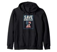 Save Democracy Liberty Bell Zip Hoodie