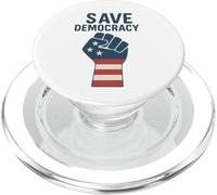 Save Democracy Raised Fist American Flag PopSockets PopGrip for MagSafe