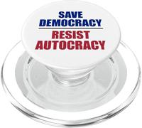 Save Democracy Resist Autocracy - Anti Trump PopSockets PopGrip for MagSafe