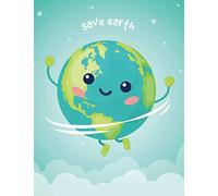 Save Earth: cute lined notebook great for journal, notes taking, daily diary, globe, happy, mother, ocean, environment, planet, ecology, universe, ... Oceania, oceans, geography, mother Earth