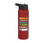Save Earth Day Environment Awareness Stainless Steel Insulated Water Bottle