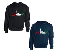 Save Gaza Free Palestine Support SweatShirt Free Palestine Save Gaza Tee Free Gaza Peace Protest Humanity Unisex Jumper Adult Kids(M, Navy)