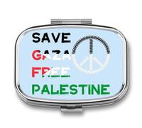 Save Gaza Free Palestine Travel Pill Organizer with Mirror