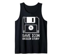 Save Icons Origin Story Retro Floppy Disk Tech Tank Top