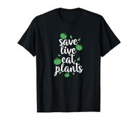 Save Lives Eat Plants Funny Vegetarian T-Shirt