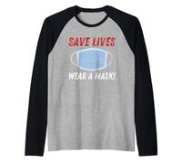 Save Lives Wear a Mask Raglan Baseball Tee