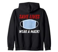 Save Lives Wear a Mask Zip Hoodie