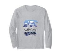 Save My Home Endangered Polar Bear Climate Protection Design Long Sleeve T-Shirt