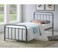 Save On Goods UK 3Ft Single Grey Tubular Steel Metal Retro Victorian Bed Frame Bedstead