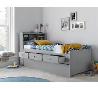 Save On Goods UK 3Ft Single Grey,wood,guest Bed Trundle Frame,bed Underneath,overnighter. Roll Out Under Bed Twin Bed With Drawer Storage