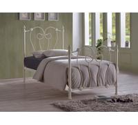 Save On Goods UK 3Ft Single Ivory Cream White Metal Tubular Bed Frame,traditional,ornate,curved,victorian