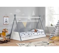 Save On Goods UK 3Ft Single Kids Childs Teepee Shape Wood Wooden Bed Frame.white & Grey