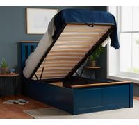 Save On Goods UK 3Ft Single Navy Blue Wood Wooden Ottoman Gas Lift Up Storage Bed Frame Bedstead