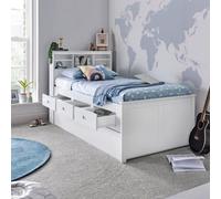 Save On Goods UK 3Ft Single White,wood,guest Bed Trundle Frame,bed Underneath,overnighter. Roll Out Under Bed Twin Bed With Drawer Storage
