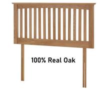 Save On Goods UK 4Ft6 Double 100% Genuine Solid Oak Headboard Bedhead End.oak Wood Wooden, Woodern Style Slat Headboard