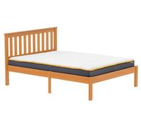 Save On Goods UK 4Ft6 Double Antique Pine Wood Bed Frame.wooden Shaker Style,low Footend Bedstead