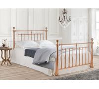 Save On Goods UK 4Ft6 Double Antique Victorian Style,polished Rose Gold Finish Traditional Metal Bed Frame Bedstead.