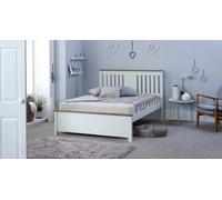 Save On Goods UK 4Ft6 Double Pure White,wood,wooden Low Foot End, Bed Frame.shaker Style.storage Drawer Options