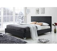 Save On Goods UK 4Ft6 Double Quilted Fabric,upholstered,bed Frame,bedstead,padded,linen, Dark Grey