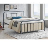 Save On Goods UK 5Ft King Grey Tubular Steel Metal Retro Victorian Bed Frame Bedstead
