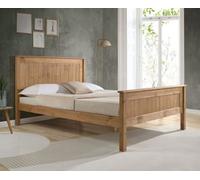 Save On Goods UK 5Ft King Size Waxed Pine,wood,wooden High Foot End,solid Panel Bed Frame.shaker Style