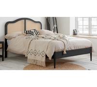 Save On Goods UK 6Ft Super King French Style,black Oak & Rattan Wood Wooden Bed Frame Bedstead