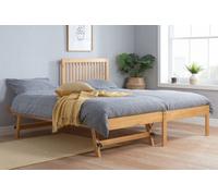 Save On Goods UK Honey Pine Overnighter Trundle Pullout,roll Out Guest Bed Wood Bed Frame Set