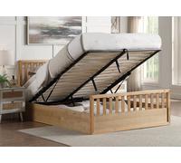 Save On Goods UK Oak Finish Wood Wooden Ottoman Gas Lift Up Storage Bed Frame Bedstead