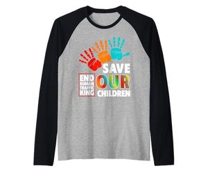 Save Our Children Shirt - End Human Trafficking Shirts Raglan Baseball Tee